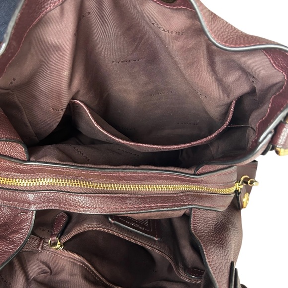 Coach Edie Shoulder Bag 28 in Burgundy Leather - Picture 9 of 10